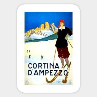 Vintage Travel - Cortina D'ampezzo Sticker